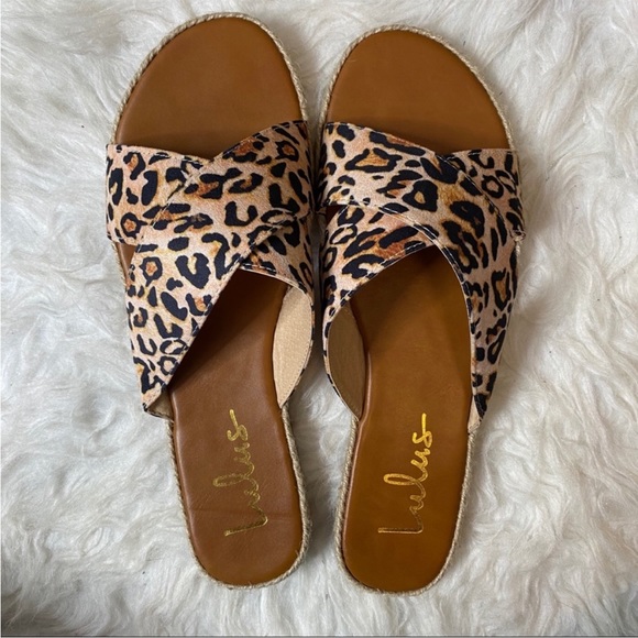 Lulu’s Koren Leopard Espadrille Slide On Sandals Size 8 - Picture 13 of 13